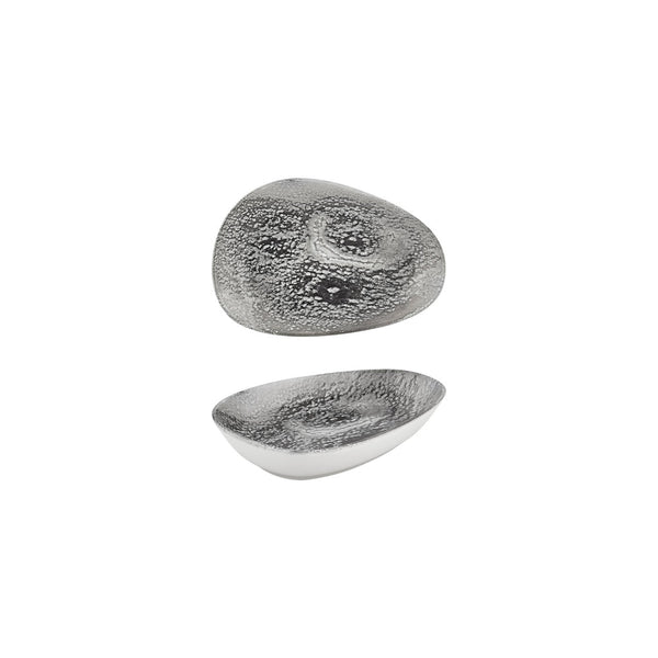 Turgla Island Onix 7.5Inch  x 4.75Inch  x h:1.5Inch  Organic Gray Vitrified Platter SKU: T-ISON19OV-12