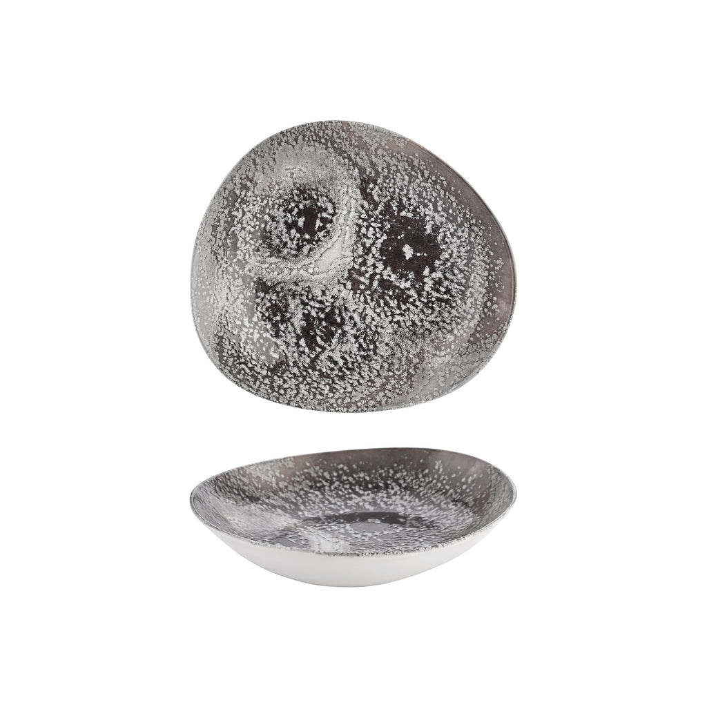 Turgla Island Onix 9.75Inch  x 8.75Inch  x h:0Inch  34 oz. Organic Gray Vitrified Deep Plate SKU: T-ISON25CK-6