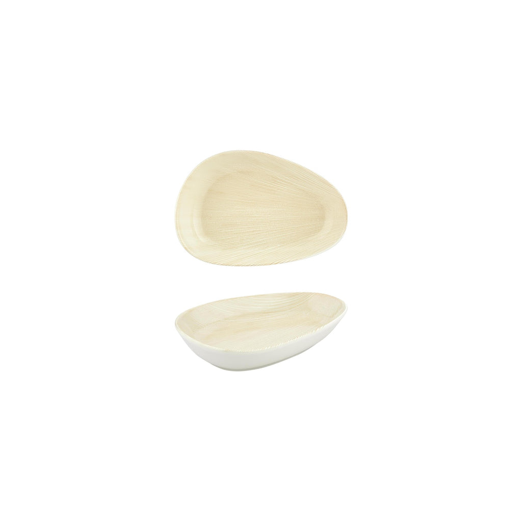 Turgla Island Velho 6.25Inch  x 4Inch  x h:1.25Inch  Organic Beige Vitrified Platter SKU: T-ISVH16OV-12