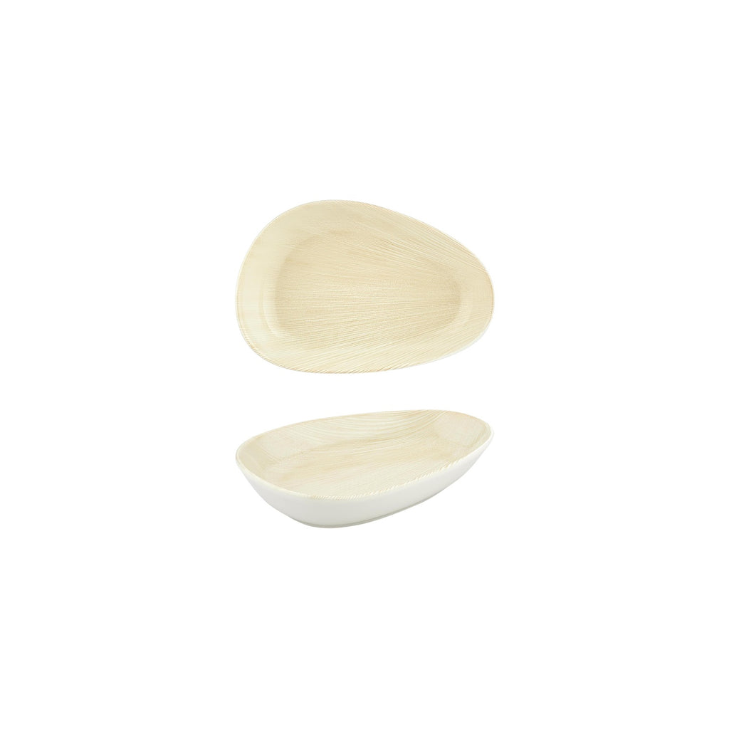 Turgla Island Velho 7.5Inch  x 4.75Inch  x h:1.5Inch  Organic Beige Vitrified Platter SKU: T-ISVH19OV-12