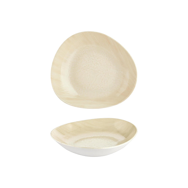 Turgla Island Velho 9.75Inch  x 8.75Inch  x h:0Inch  34 oz. Organic Beige Vitrified Deep Plate SKU: T-ISVH25CK-6