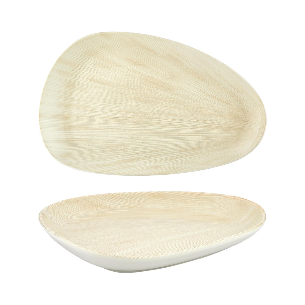 Turgla Island Velho 15.75Inch  x 9.75Inch  x h:0Inch  Organic Beige Vitrified Platter SKU: T-ISVH40DT-6