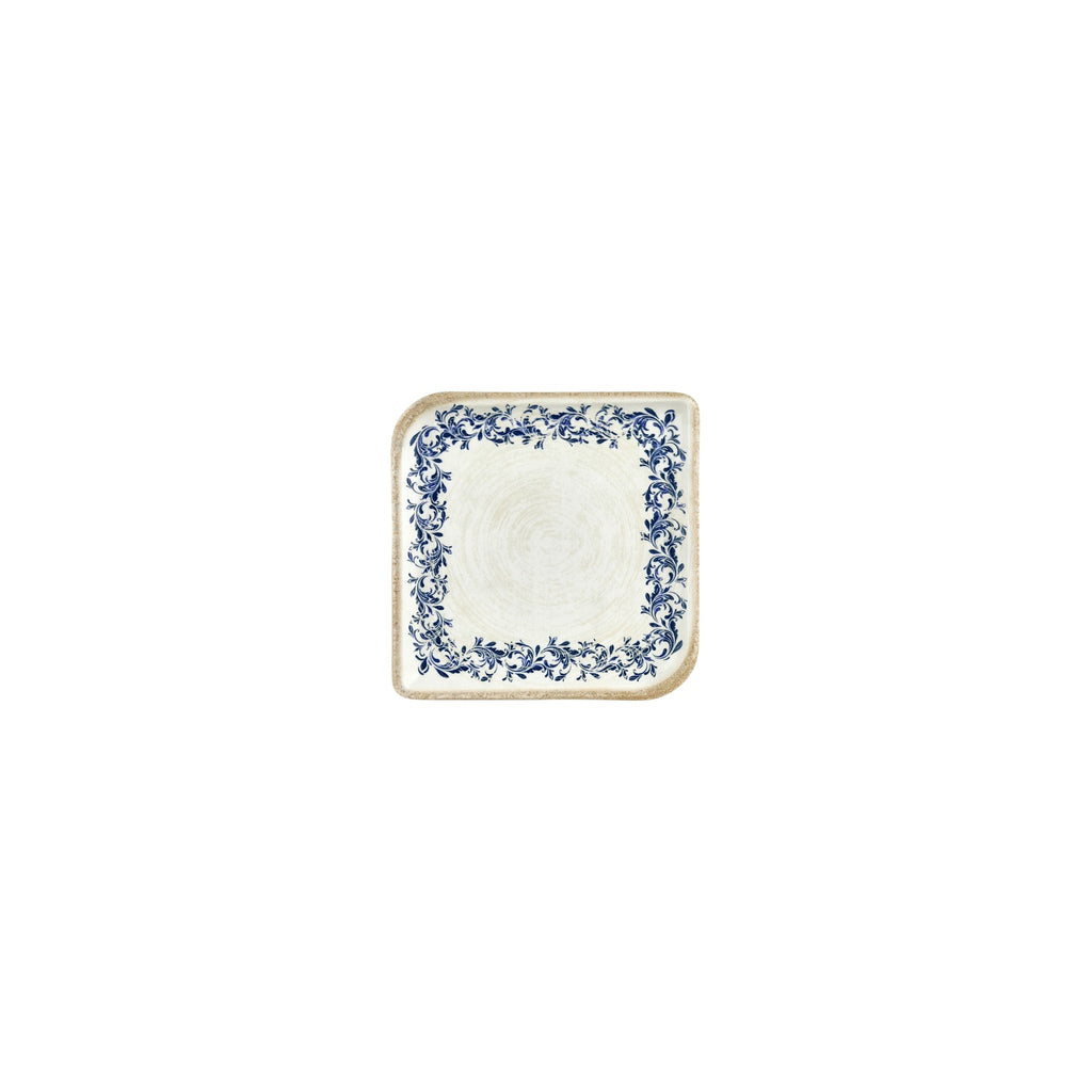Turgla Kario 6Inch  x 6Inch  Square Blue Vitrified Plate SKU: T-KRAAR20KR-12