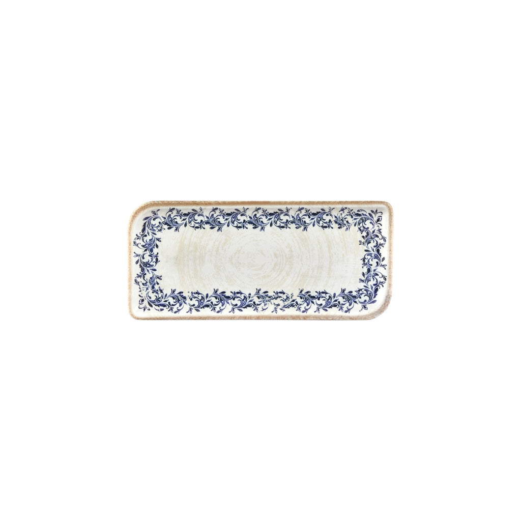 Turgla Kario 9.5Inch  x 6Inch  Rectangular Blue Vitrified Plate SKU: T-KRAAR28DT-12