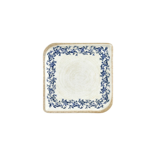 Turgla Kario 8.75Inch  x 8.75Inch  Square Blue Vitrified Plate SKU: T-KRAAR30KR-6