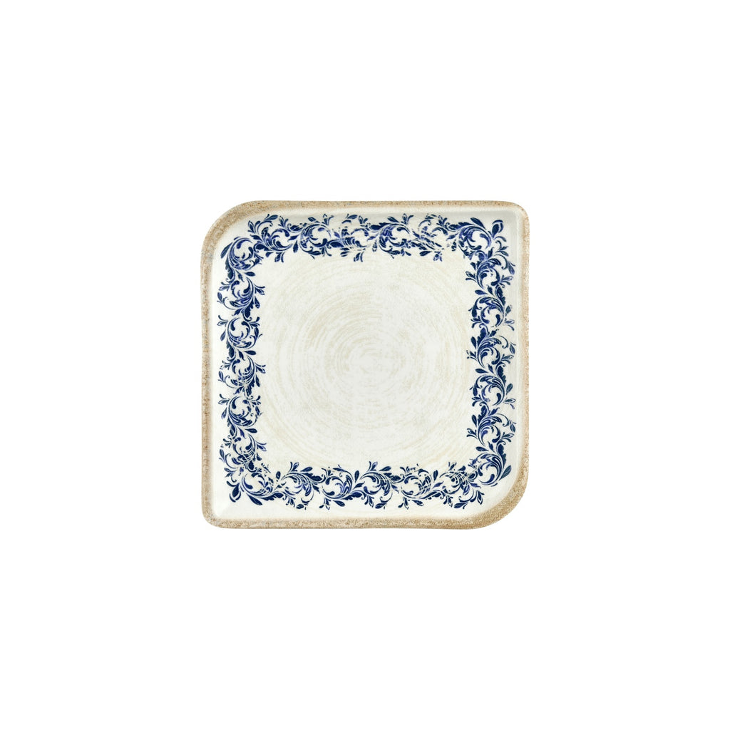 Turgla Kario 8.75Inch  x 8.75Inch  Square Blue Vitrified Plate SKU: T-KRAAR30KR-6