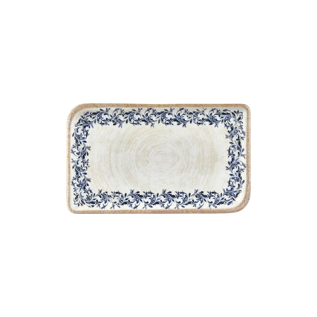 Turgla Kario 11.75Inch  x 7Inch  x h:0Inch  Rectangular Blue Vitrified Platter SKU: T-KRAAR34DT-6