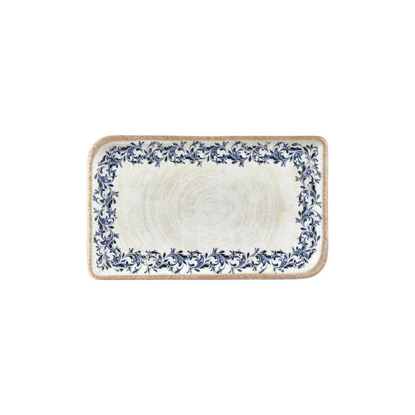 Turgla Kario 11.75Inch  x 7Inch  x h:0Inch  Rectangular Blue Vitrified Platter SKU: T-KRAAR34DT-6