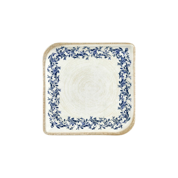 Turgla Kario 9.75Inch  x 9.75Inch  Square Blue Vitrified Plate SKU: T-KRAAR34KR-6