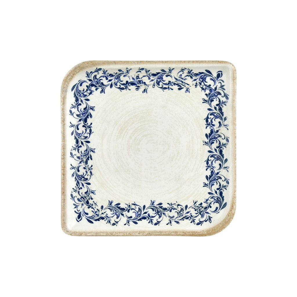 Turgla Kario 11Inch  x 11Inch  Square Blue Vitrified Plate SKU: T-KRAAR38KR-6