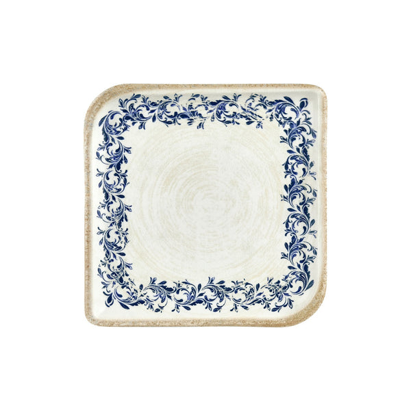 Turgla Kario 11Inch  x 11Inch  Square Blue Vitrified Plate SKU: T-KRAAR38KR-6