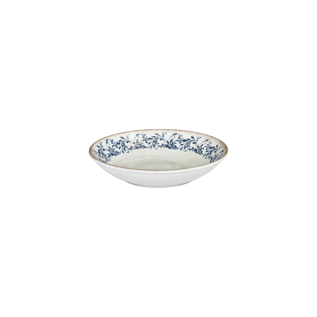 Turgla Kario dia.8.25Inch  h:1.25Inch  27 oz. Round Blue Vitrified Deep Plate SKU: T-KRAFL21CK-6