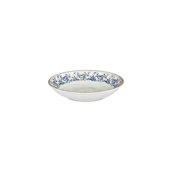 Turgla Kario dia.8.25Inch  h:1.25Inch  27 oz. Round Blue Vitrified Deep Plate SKU: T-KRAFL21CK-6