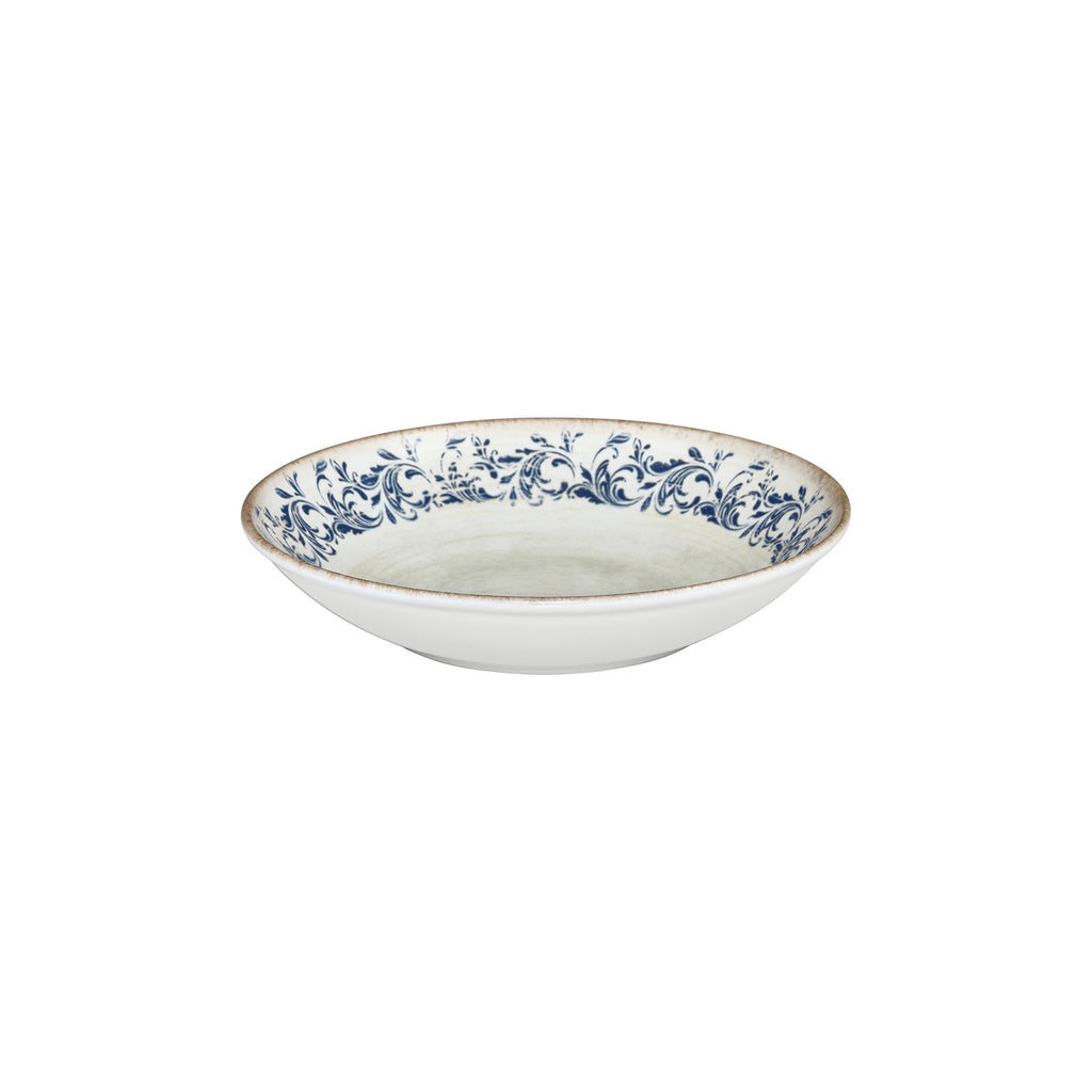 Turgla Kario dia.9.75Inch  h:2Inch  44 oz. Round Blue Vitrified Deep Plate SKU: T-KRAFL25CK-6