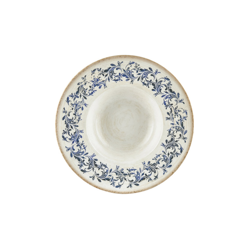 Turgla Kario dia.9.75Inch  h:2Inch  14 oz. Round Blue Vitrified Deep Plate SKU: T-KRAGT25CK-6