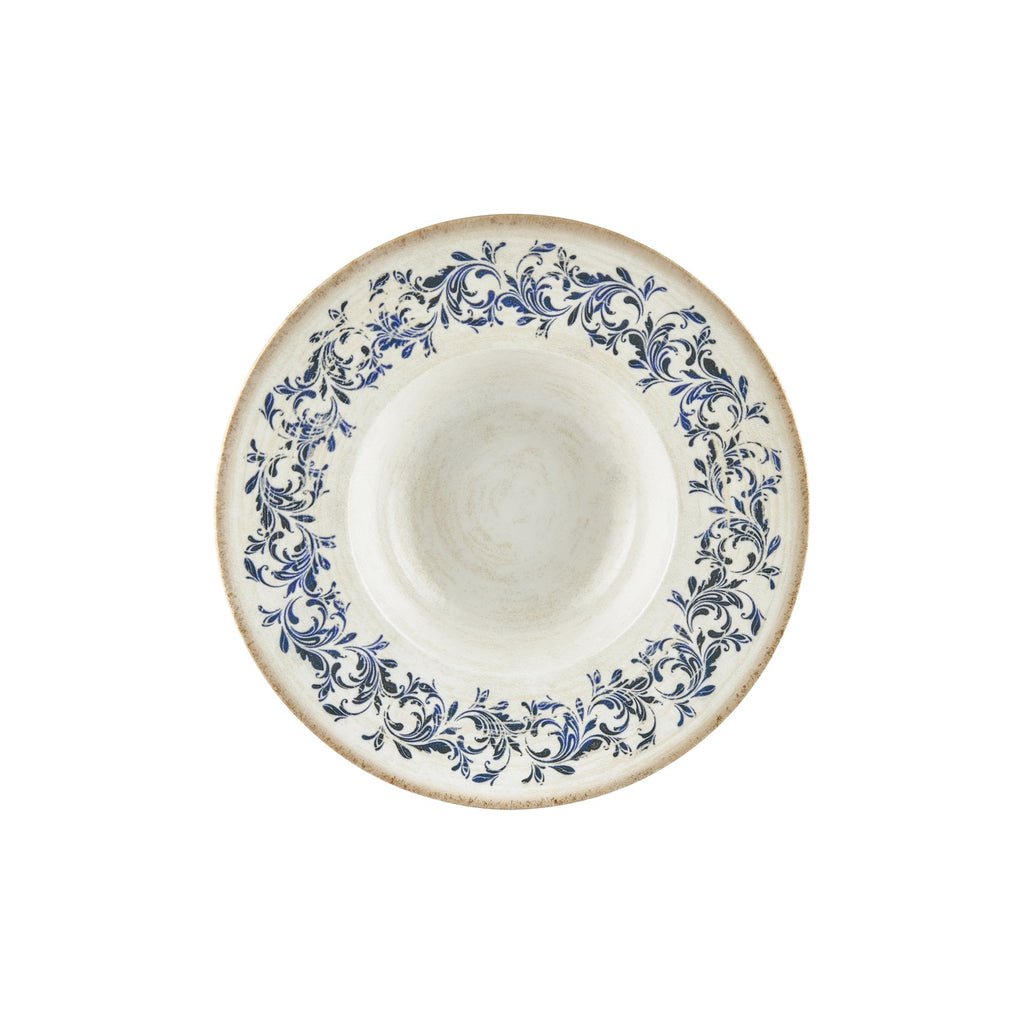 Turgla Kario dia.11Inch  h:2.25Inch  16 oz. Round Blue Vitrified Deep Plate SKU: T-KRAGT28CK-6