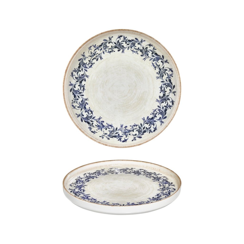 Turgla Kario dia.9.75Inch  Round Blue Vitrified Plate SKU: T-KRAHL25RD-6