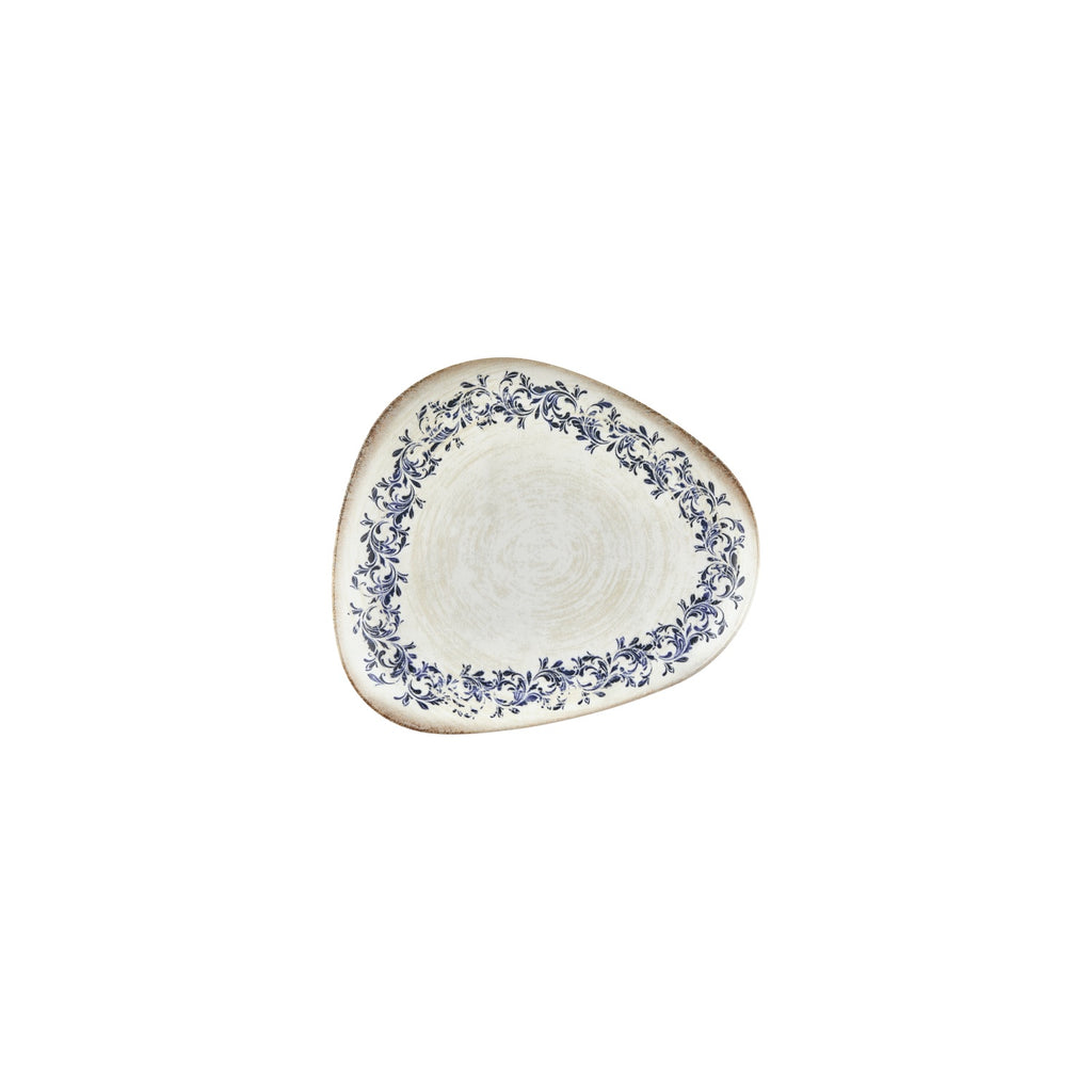 Turgla Kario 7.5Inch  x 6.5Inch  Organic Blue Vitrified Plate SKU: T-KRAIS19DZ-12
