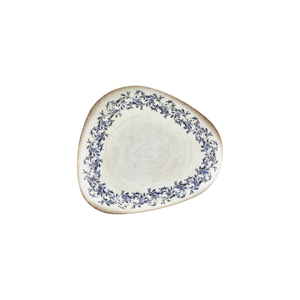 Turgla Kario 10.25Inch  x 8.75Inch  Organic Blue Vitrified Plate SKU: T-KRAIS26DZ-12