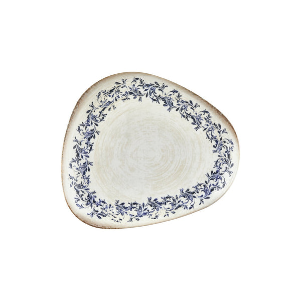 Turgla Kario 12.5Inch  x 10.75Inch  Organic Blue Vitrified Plate SKU: T-KRAIS32DZ-6