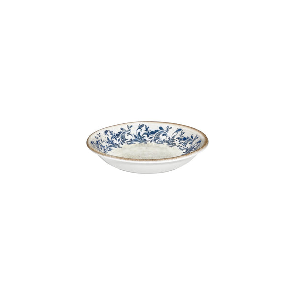 Turgla Kario dia.3.5Inch  h:0.75Inch  2 oz. Round Blue Vitrified Deep Plate SKU: T-KRAZT09CK-24