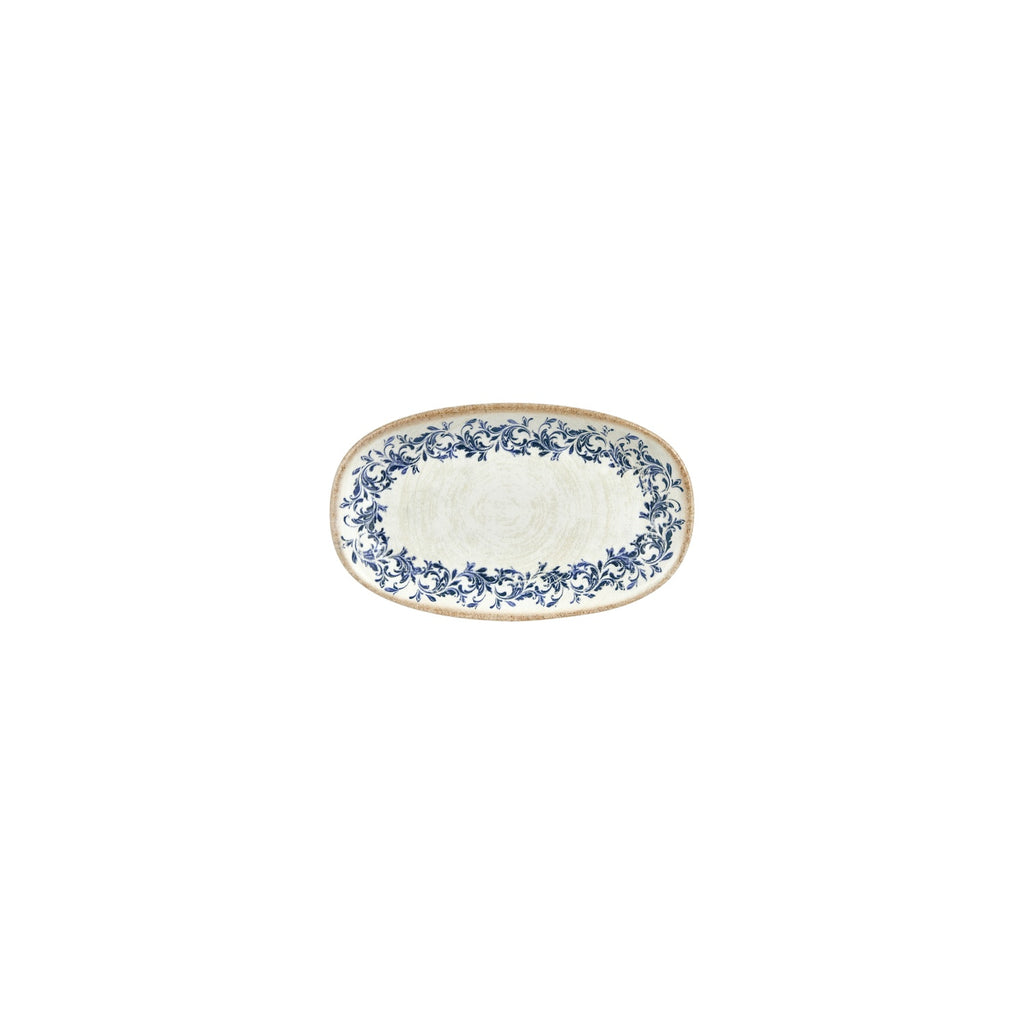 Turgla Kario 6Inch  x 3.5Inch  x h:0.75Inch  Oval Blue Vitrified Platter SKU: T-KRAZT15OV-12