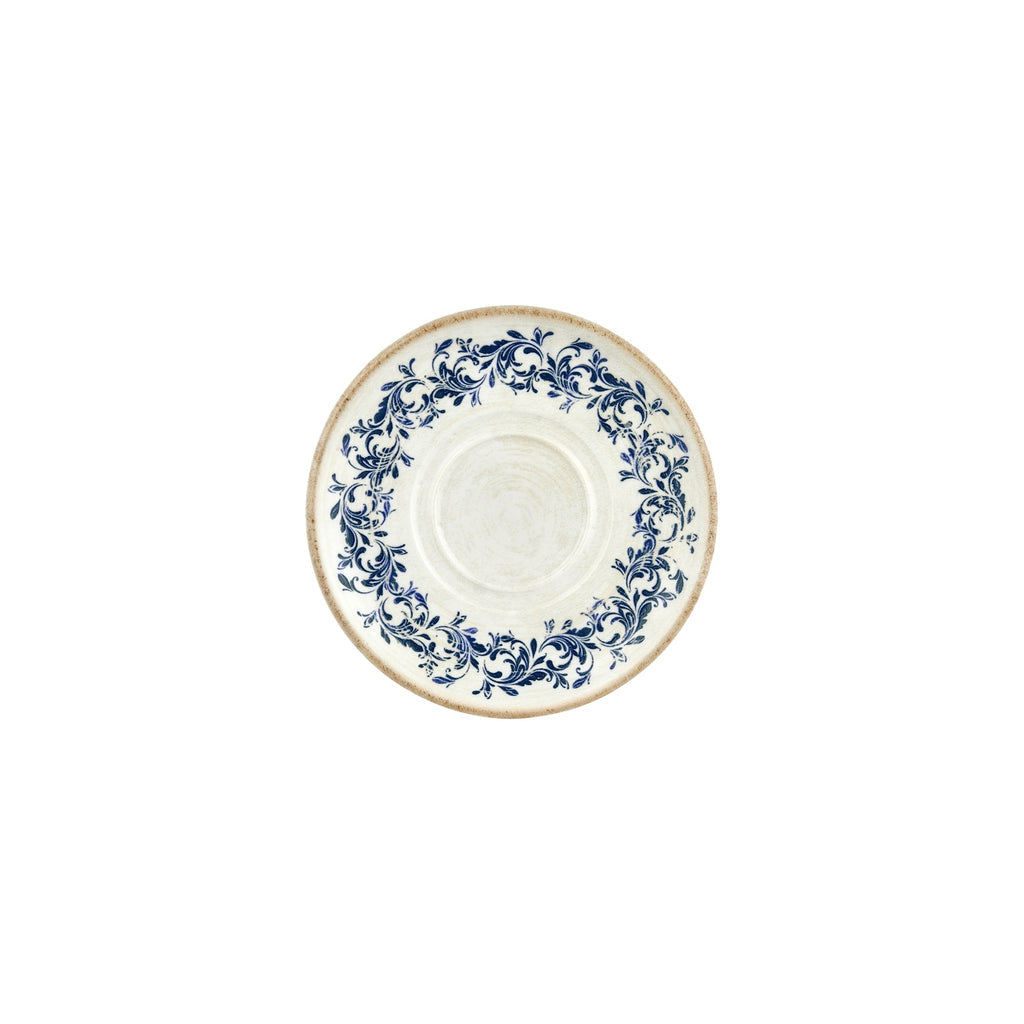 Turgla Kario dia.7.5Inch  Round Blue Vitrified Saucer SKU: T-KRAZT19KNS-12