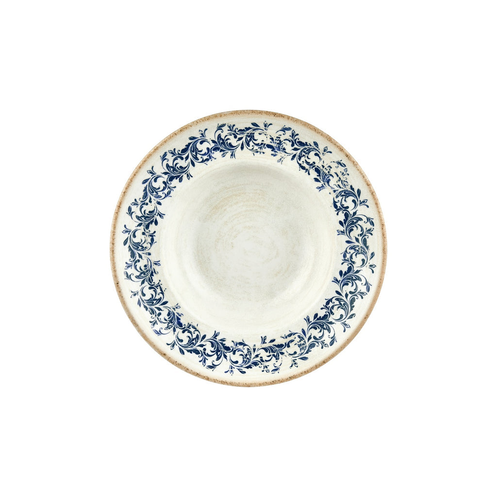 Turgla Kario dia.9.75Inch  h:2.25Inch  14 oz. Round Blue Vitrified Deep Plate SKU: T-KRAZT25CK-6