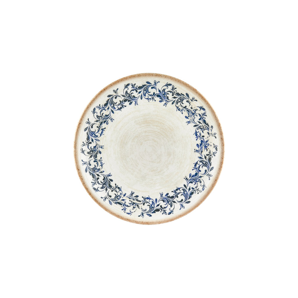 Turgla Kario dia.9.75Inch  Round Blue Vitrified Plate SKU: T-KRAZT25DZ-12