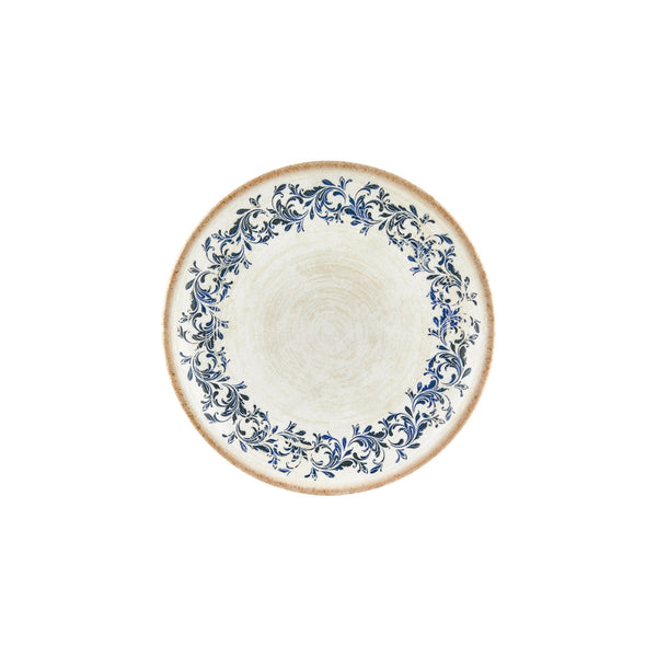 Turgla Kario dia.9.75Inch  Round Blue Vitrified Plate SKU: T-KRAZT25DZ-12