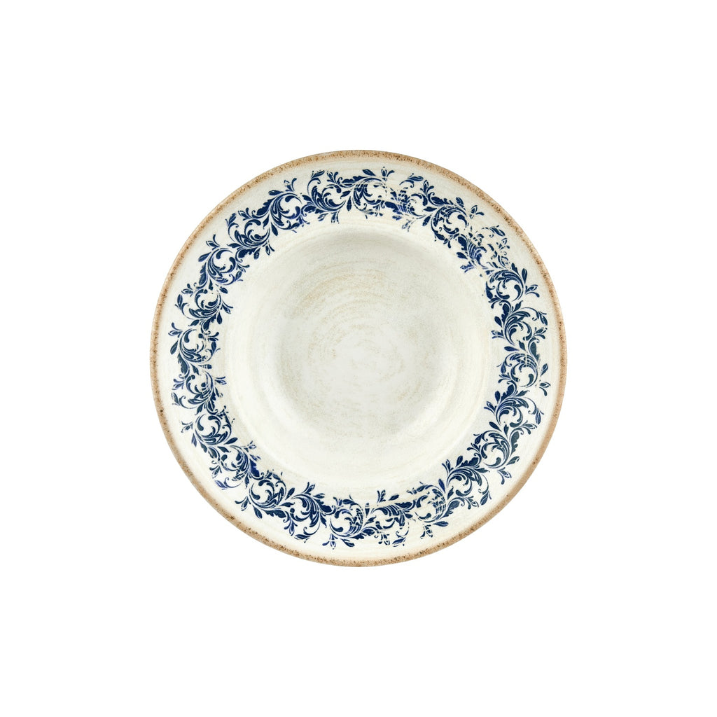 Turgla Kario dia.10.75Inch  h:2.5Inch  17 oz. Round Blue Vitrified Deep Plate SKU: T-KRAZT27CK-6