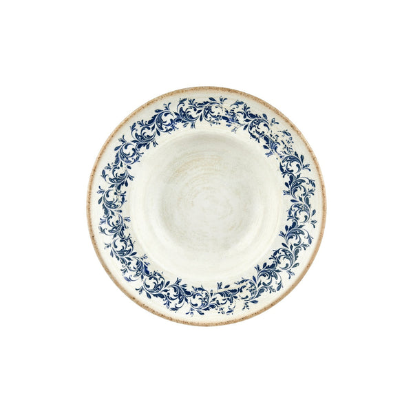 Turgla Kario dia.10.75Inch  h:2.5Inch  17 oz. Round Blue Vitrified Deep Plate SKU: T-KRAZT27CK-6