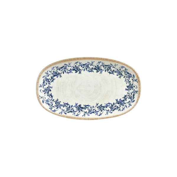 Turgla Kario 11.5Inch  x 7Inch  x h:1.25Inch  Oval Blue Vitrified Platter SKU: T-KRAZT29OV-6