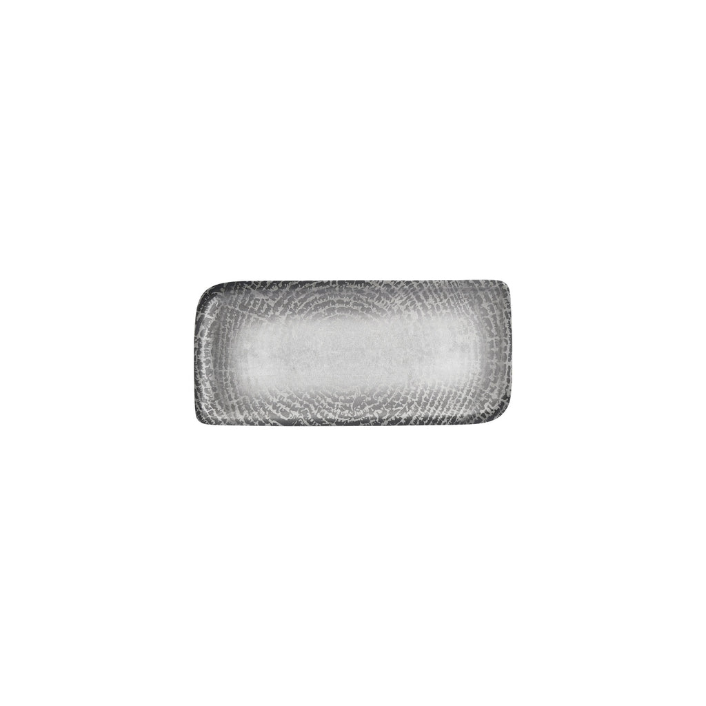 Turgla Luna 9.5Inch  x 6Inch  Rectangular Gray Vitrified Plate SKU: T-LNAR28DT-12