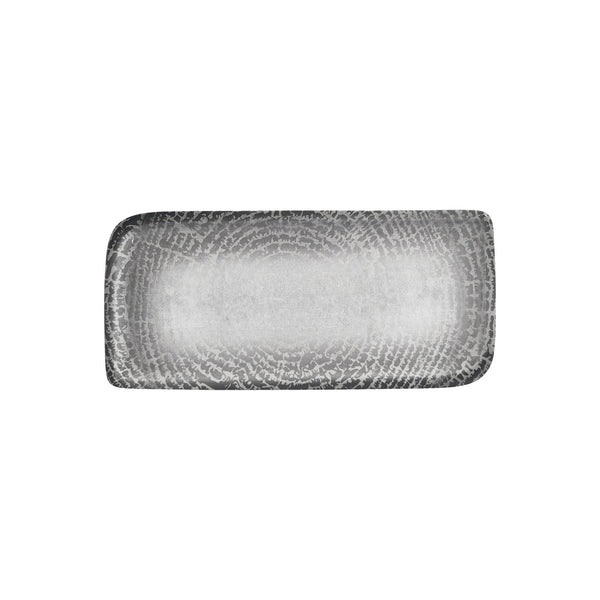 Turgla Luna 13.75Inch  x 8.25Inch  x h:0Inch  Rectangular Gray Vitrified Platter SKU: T-LNAR40DT-6