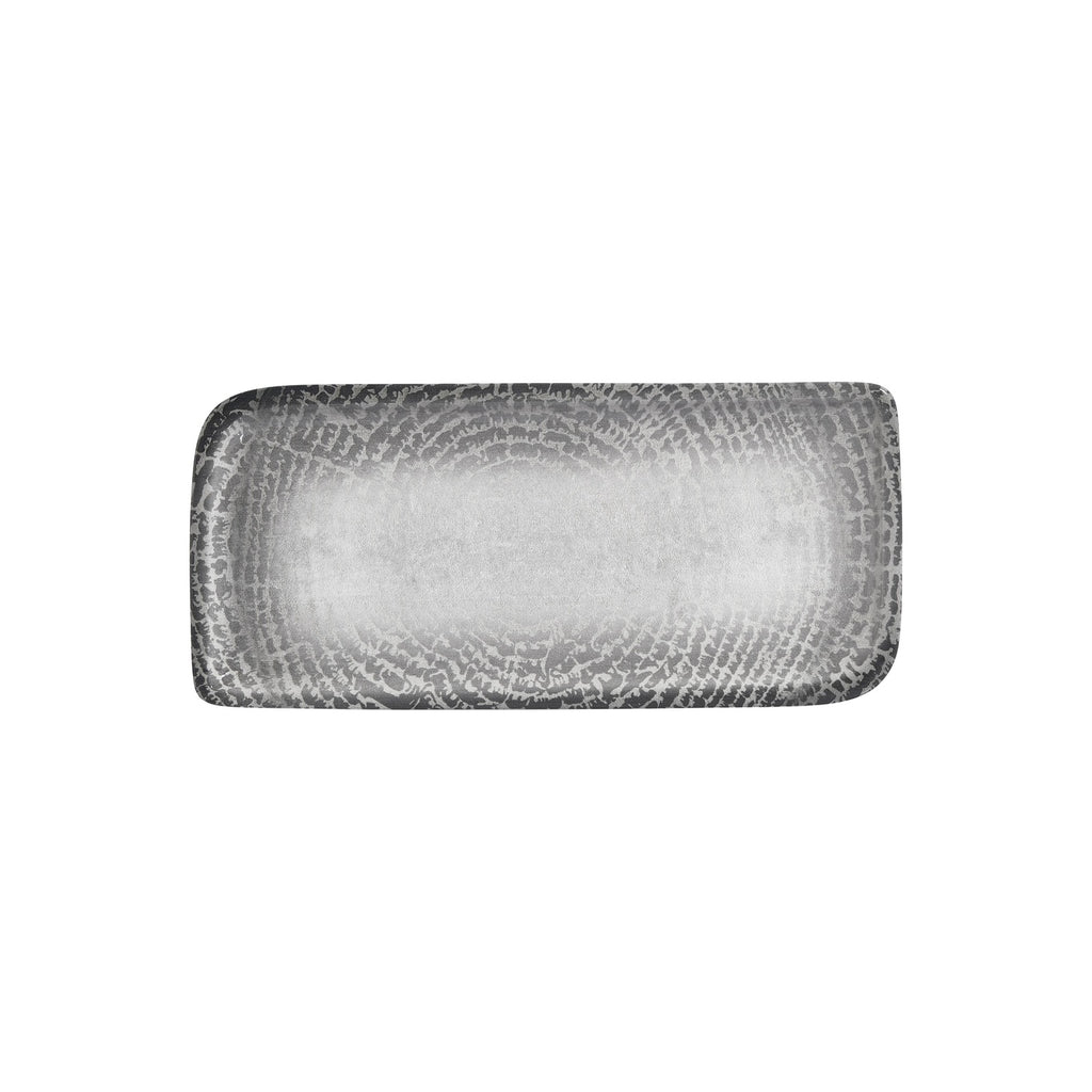 Turgla Luna 13.75Inch  x 8.25Inch  x h:0Inch  Rectangular Gray Vitrified Platter SKU: T-LNAR40DT-6