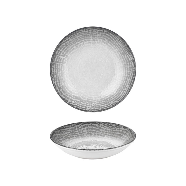 Turgla Luna dia.9.75Inch  h:2Inch  44 oz. Round Gray Vitrified Deep Plate SKU: T-LNFL25CK-6