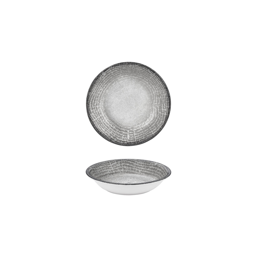 Turgla Luna dia.4.25Inch  h:1Inch  3 oz. Round Gray Vitrified Deep Plate SKU: T-LNZT11CK-24
