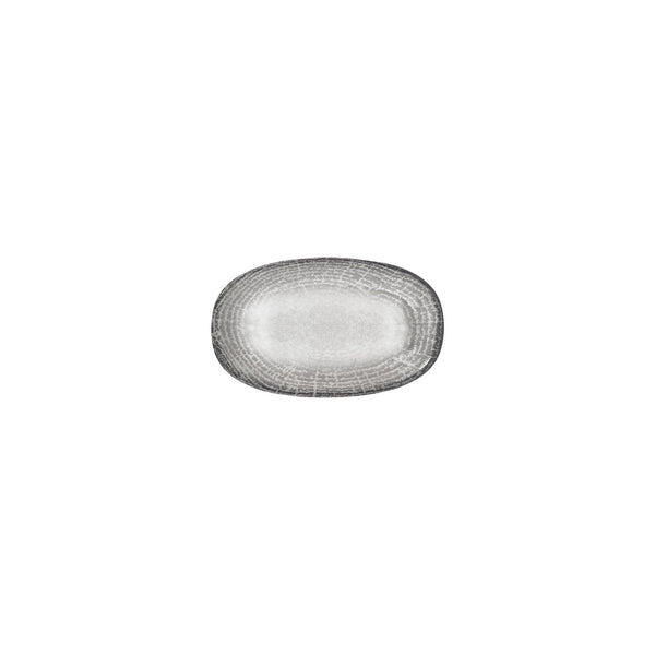 Turgla Luna 7.5Inch  x 4.25Inch  x h:1Inch  Oval Gray Vitrified Platter SKU: T-LNZT19OV-12