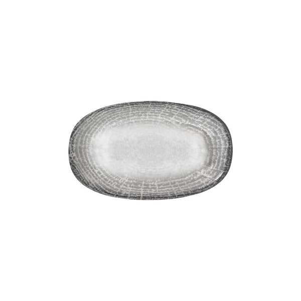 Turgla Luna 11.5Inch  x 7Inch  x h:1.25Inch  Oval Gray Vitrified Platter SKU: T-LNZT29OV-6