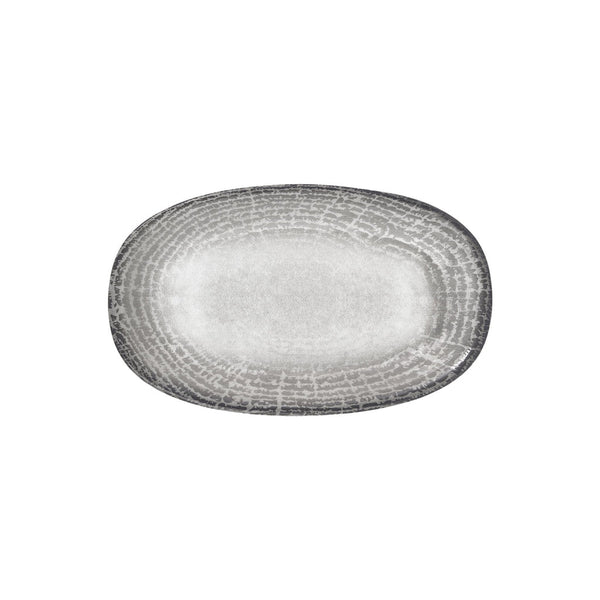 Turgla Luna 13.5Inch  x 8Inch  x h:1.5Inch  Oval Gray Vitrified Platter SKU: T-LNZT34OV-6