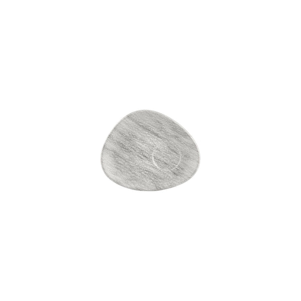Turgla Island Ombra 5.5Inch  x 4.25Inch  x h:0Inch  Organic Gray Vitrified Saucer SKU: T-MBZT02STB-24