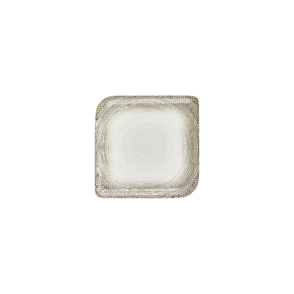 Turgla Misis 7.5Inch  x 7.5Inch  Square Brown Vitrified Plate SKU: T-MSAR25KR-12