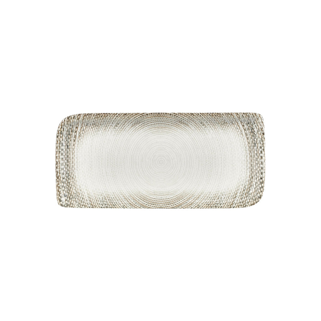 Turgla Misis 13.75Inch  x 6.25Inch  x h:0Inch  Rectangular Brown Vitrified Platter SKU: T-MSAR38DT-6