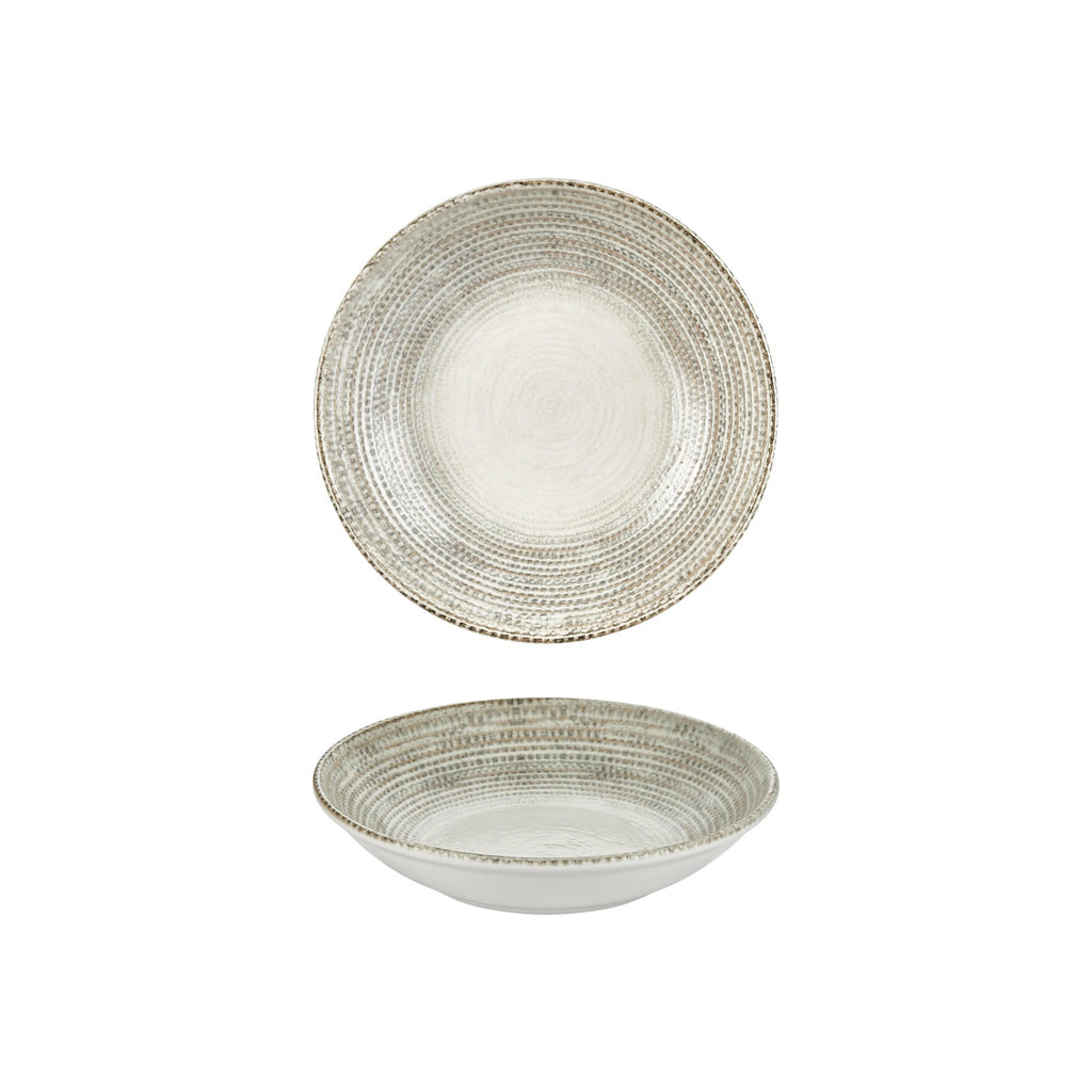 Turgla Misis dia.9Inch  h:1.75Inch  34 oz. Round Brown Vitrified Deep Plate SKU: T-MSFL23CK-6