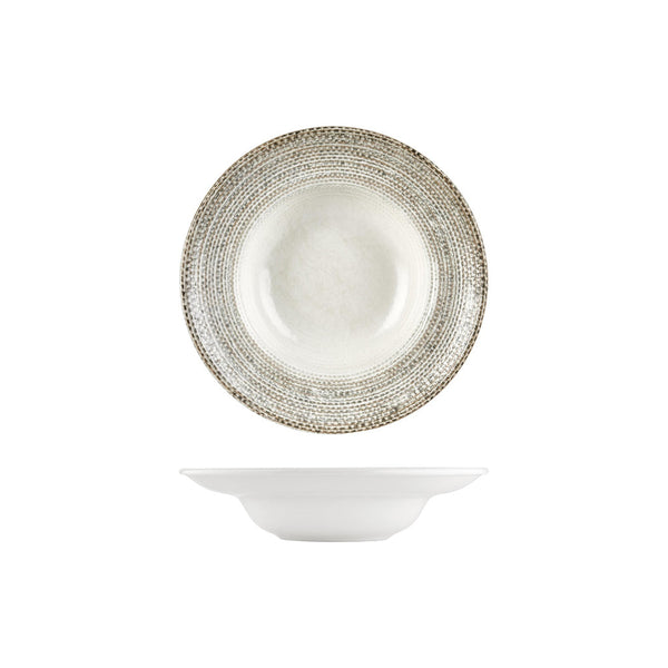 Turgla Misis dia.9.75Inch  h:2.25Inch  14 oz. Round Brown Vitrified Deep Plate SKU: T-MSZT25CK-6