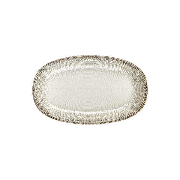 Turgla Misis 13.5Inch  x 8Inch  x h:1.5Inch  Oval Brown Vitrified Platter SKU: T-MSZT34OV-6