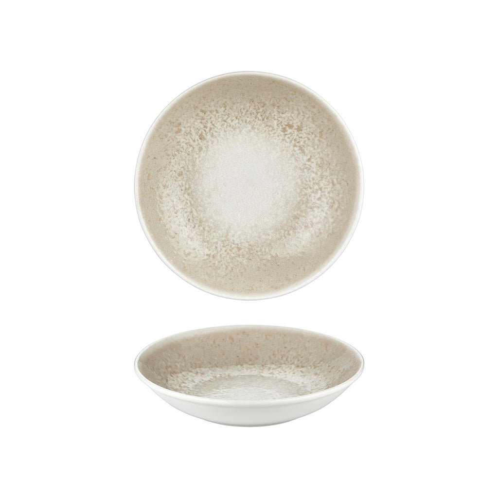 Turgla Natura dia.9.75Inch  h:2Inch  44 oz. Round Brown Vitrified Deep Plate SKU: T-NPFL25CK-6