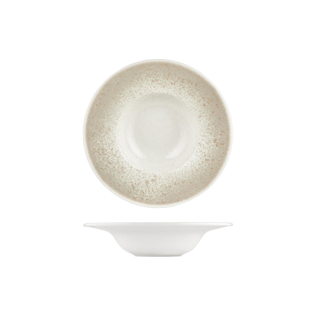 Turgla Natura dia.9.75Inch  h:2Inch  14 oz. Round Brown Vitrified Deep Plate SKU: T-NPGT25CK-6