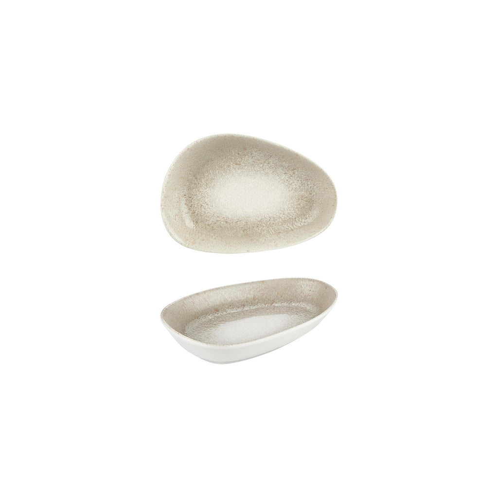 Turgla Natura 7.5Inch  x 4.75Inch  x h:1.5Inch  Organic Brown Vitrified Platter SKU: T-NPIS19OV-12